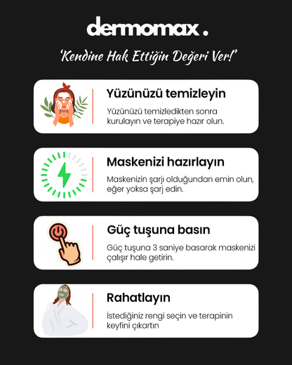 DermoMax LED Maske + 2000TL DEĞERİNDE  BOYUNLUK HEDİYE!